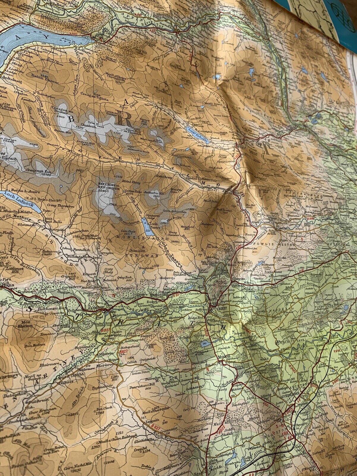 Perthshire Perth Crief Loch Tay  - Bartholomew No 48 Map 1970