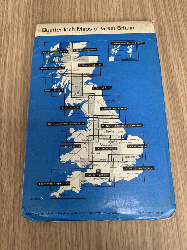 Solway Firth - Ordnance Survey Quarter Inch Map No 8 1973 Isle Of Man Carlisle