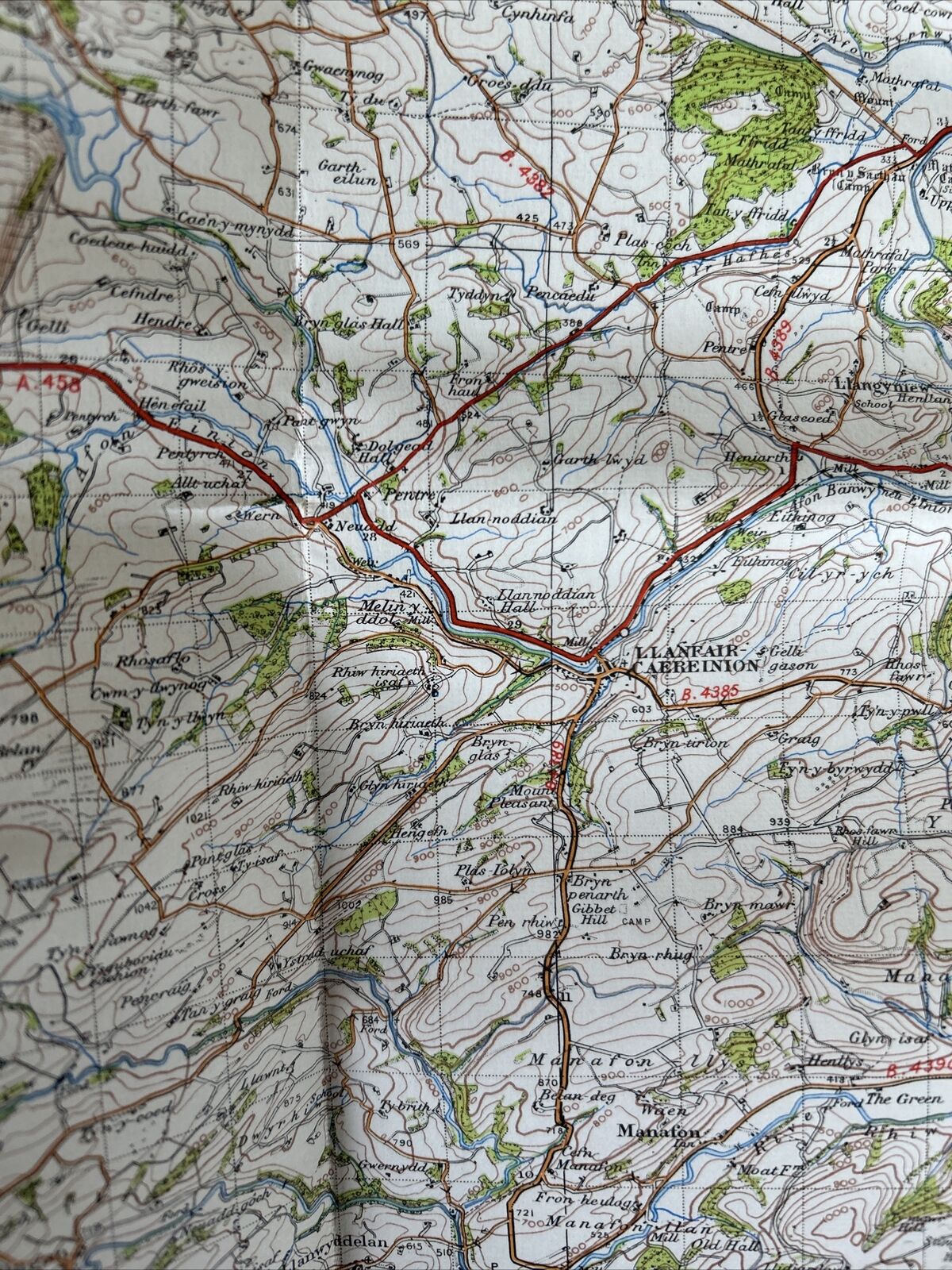 BALA & WELSHPOOL Ordnance Survey Cloth One Inch Map 1947 Sixth Edition Sheet 117