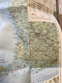 SWEDEN Geographia Map 1970s 