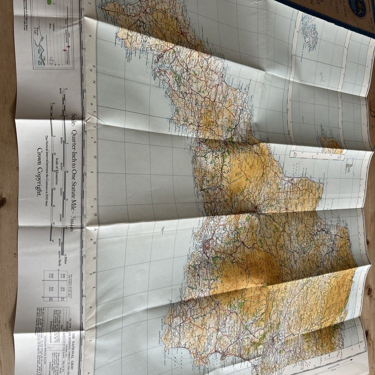 ENGLAND SOUTH-WEST Ordnance Survey CLOTH Sheet 10 Quarter Inch Map 4th Ed 1946