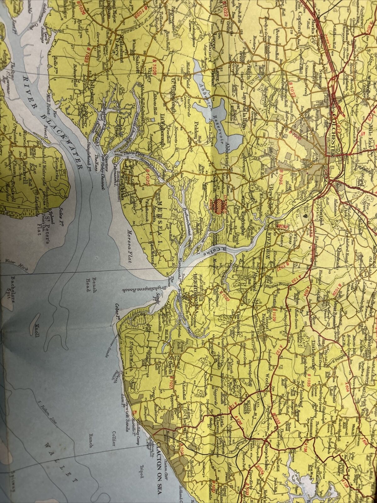 ESSEX Bartholomew - Half Inch Map 1970 No 16 Southend Colchester