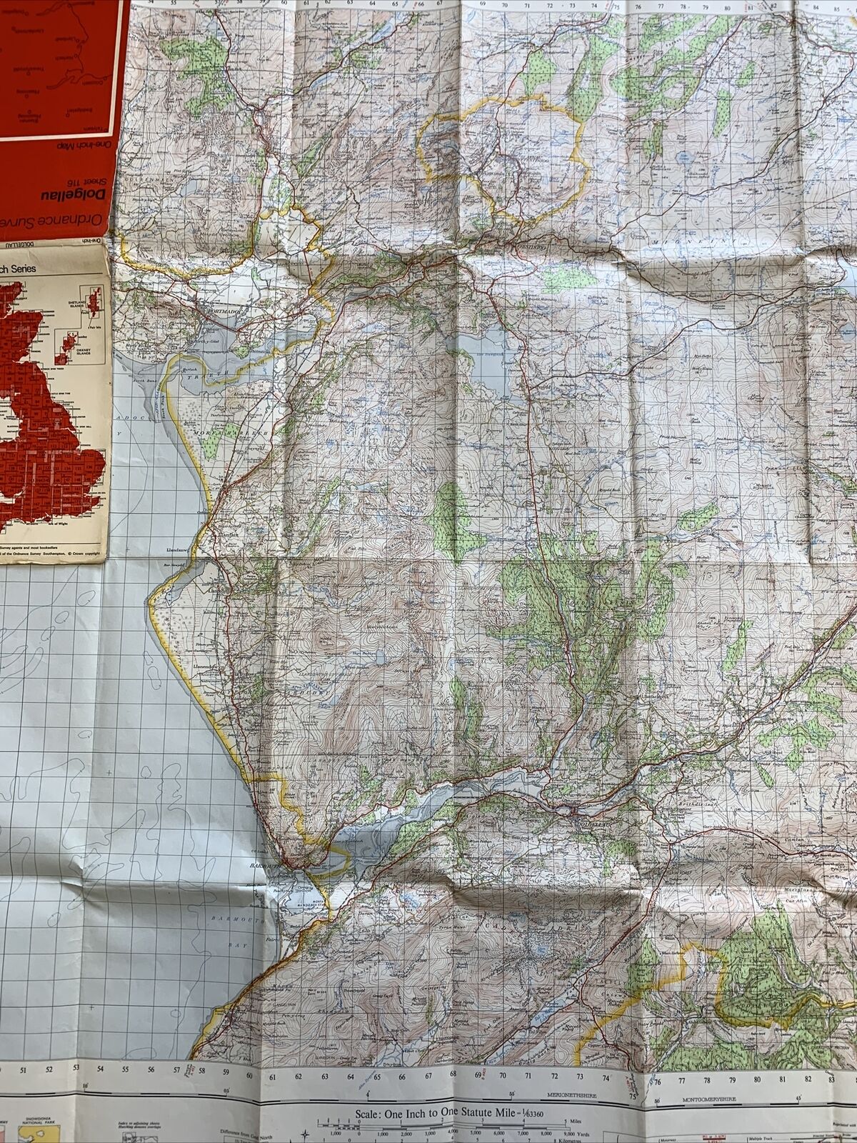 DOLGELLAU Ordnance Survey Map No 116 Seventh Ed 1967 Portmadoc Coed Y Brenin