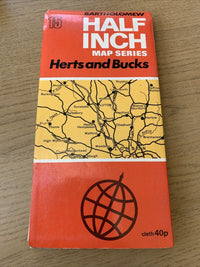 Herts & Bucks - Bartholomew Half Inch Cloth Map No 15 1969