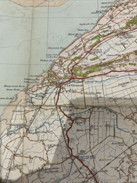 WESTON UPER MERE Cloth Ordnance Survey 1 Inch Map 1918 Clevedon Bridgewater