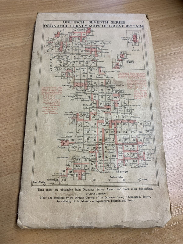 LOCH AWE Ordnance Survey Cloth Map 1956 Seventh Series