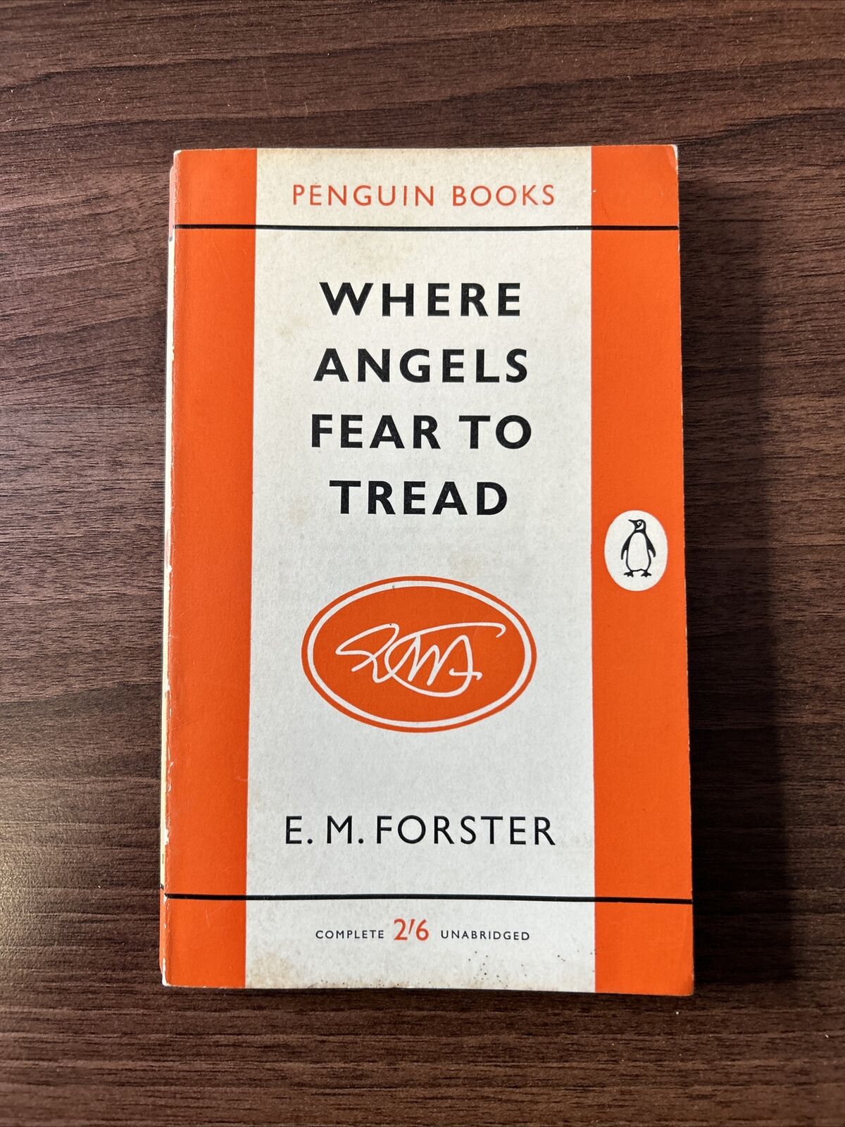 WHERE ANGELS FEAR TO TREAD E M Forster 1960 No 1344 Penguin Paperback