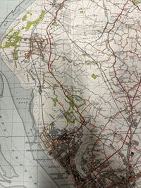 LIVERPOOL Ordnance Survey Cloth One Inch Map 1947 Sixth Edition Sheet 100 Widnes