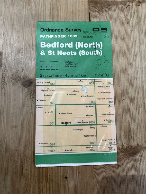 BEDFORD North And ST NEOTS South Pathfinder 1002 Ordnance Survey 1:25000 1989