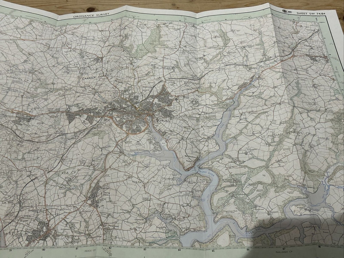 TRURO Pathfinder Ordnance Survey SW74/84 1:25,000 1977 Probus Chacewater