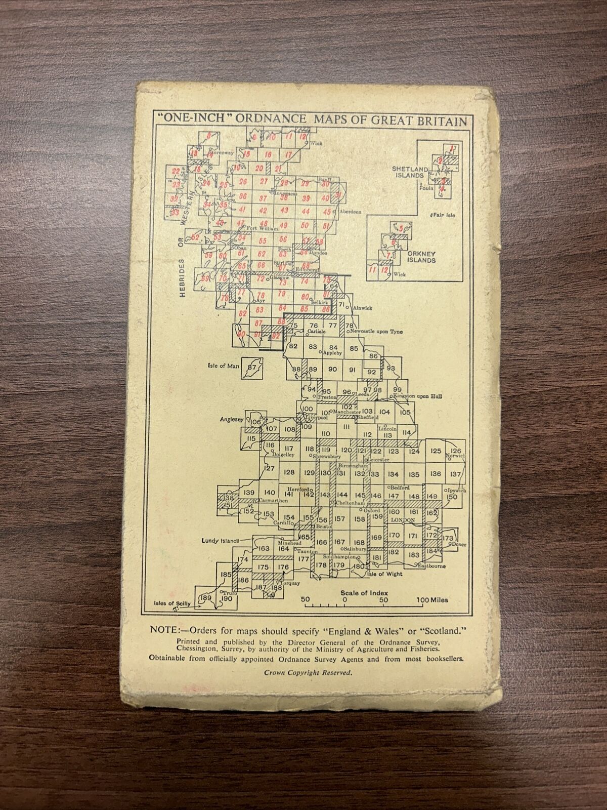 ALNWICK Ordnance Survey Cloth One Inch Map 1947 Sixth Edition Sheet 71 Coquet Is