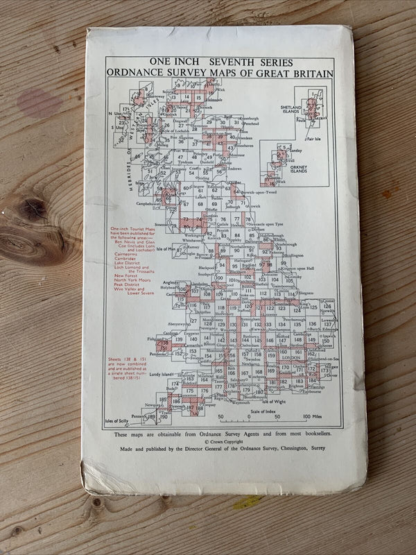 ALDERSHOT Ordnance Survey Map One Inch 1959 1965 Rev Sheet 169 7th Edition