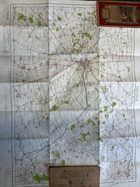 LINCOLN No 47 Ordnance Survey Popular One Inch Cloth Map 1928 Waddington Bardney