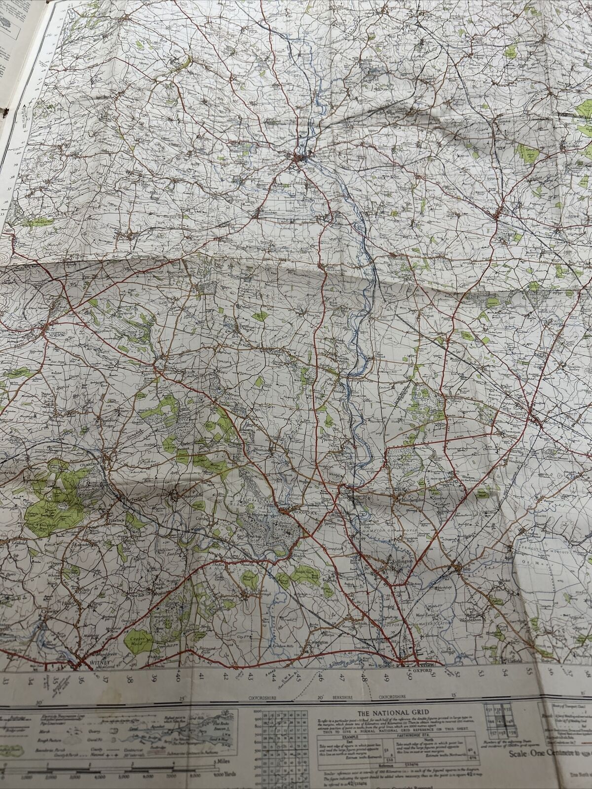 BANBURY Ordnance Survey Cloth Map 1946 Sixth Series No 145 Bicester Culworth