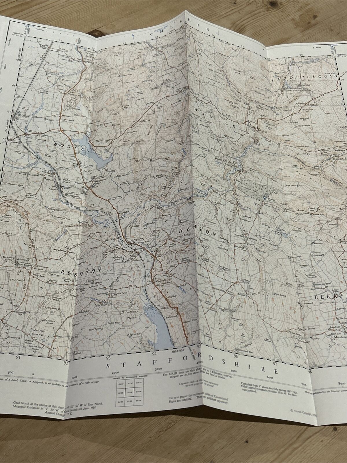 BOSLEY Ordnance Survey 1:25,000 First Series Sheet SJ96 1958 Willowshaw