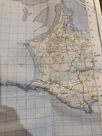 CARMARTHEN & TENBY Wales -  CLOTH Ordnance Survey Map One Inch 1966 Sheet 152