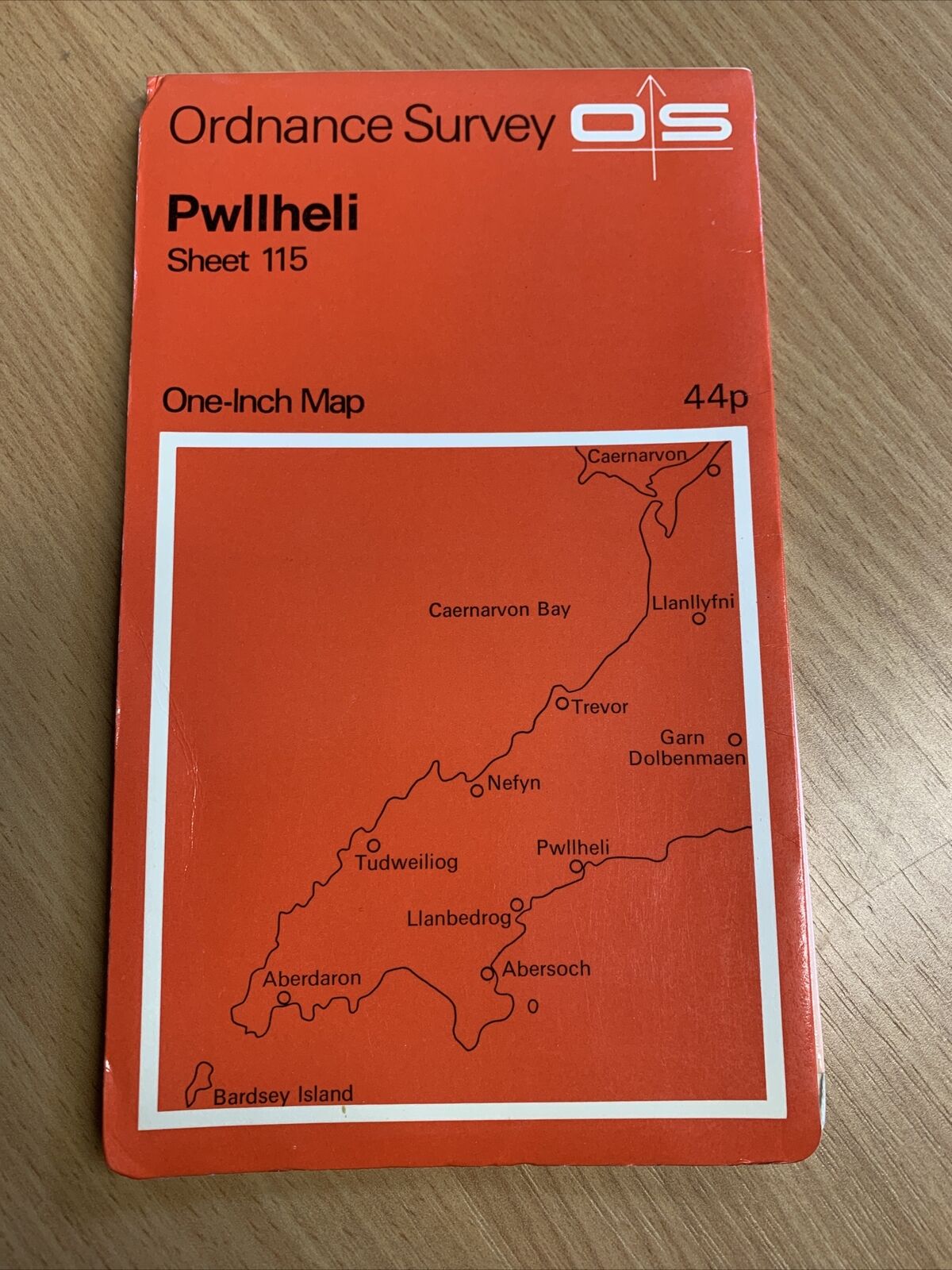 PWLLHELI Ordnance Survey Paper Map 1962 1965 Revised No 115 Lleyn Peninsula