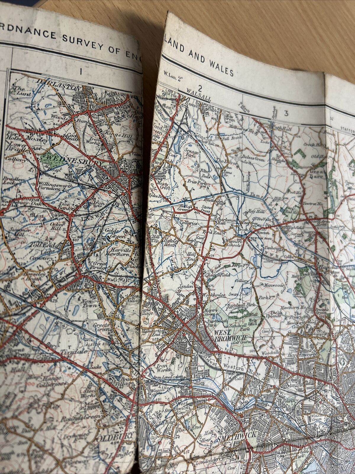 BIRMINGHAM Ordnance Survey CLOTH 1 Inch Map 1921 Sheet 72 Contoured Coventry