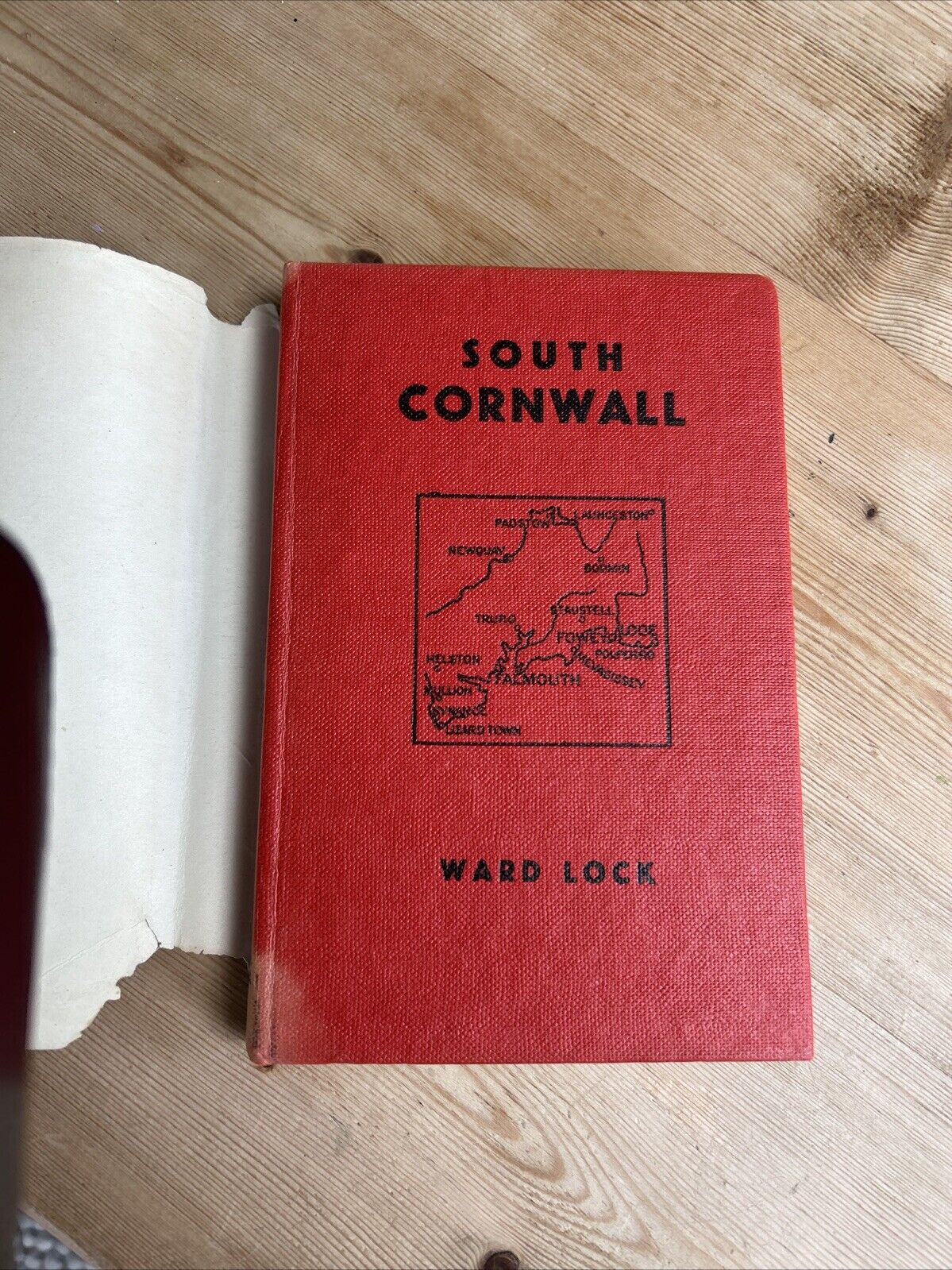 SOUTH CORNWALL Ward Locks Red Guide Hardback Dust Jacket Maps Bodmin Falmouth