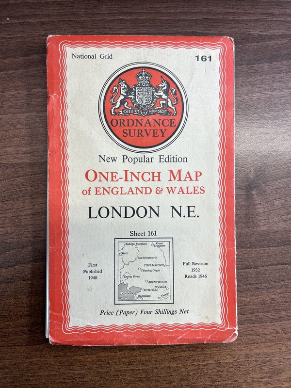 LONDON North East Ordnance Survey 6th Series 1-inch 1940 Sheet 161 Chelmsford