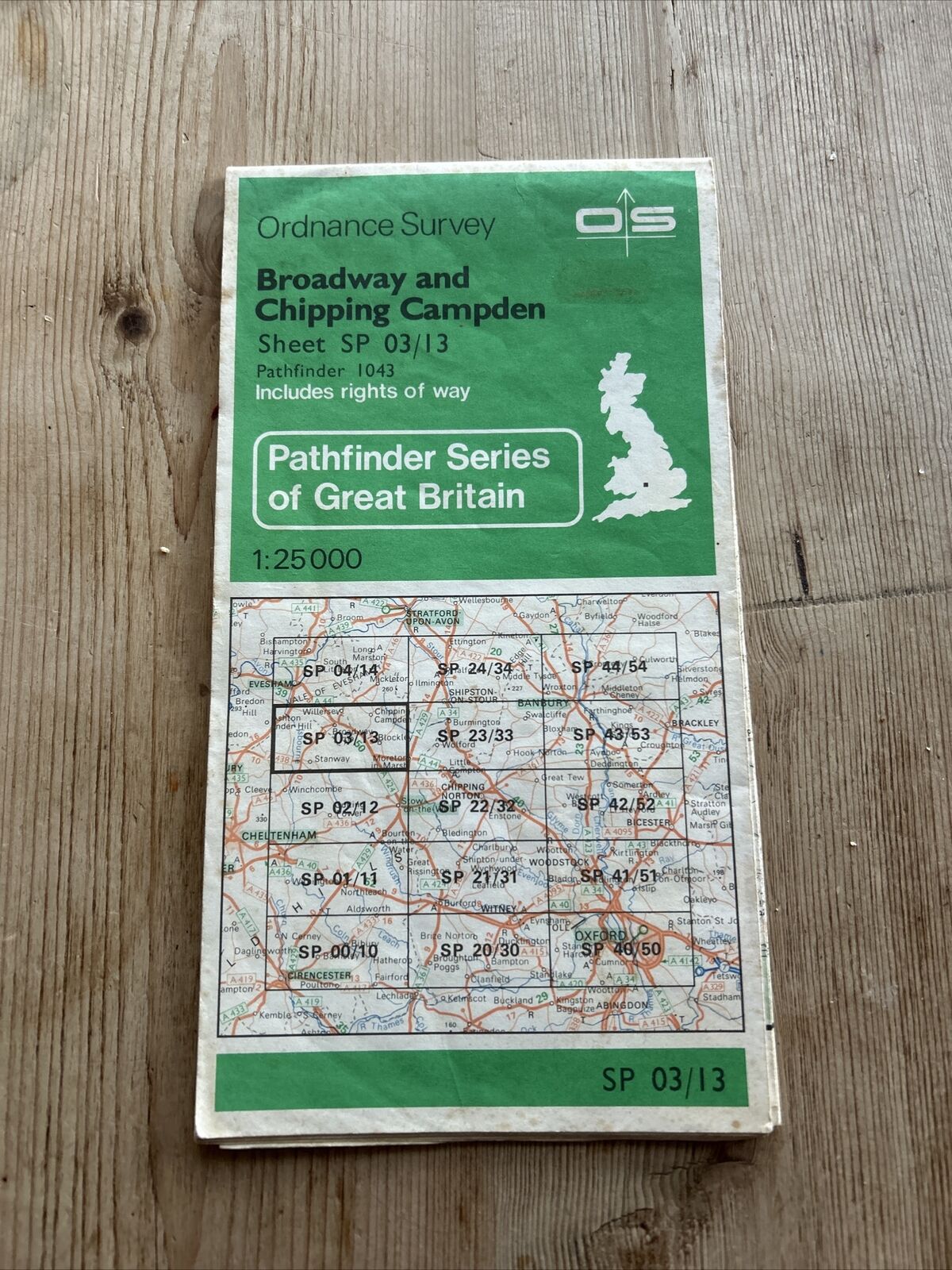 BROADWAY CHIPPING CAMPDEN Pathfinder 1043 Ordnance Survey SP03/13 1:25,000 1984