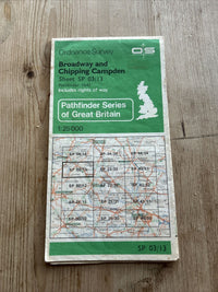 BROADWAY CHIPPING CAMPDEN Pathfinder 1043 Ordnance Survey SP03/13 1:25,000 1984