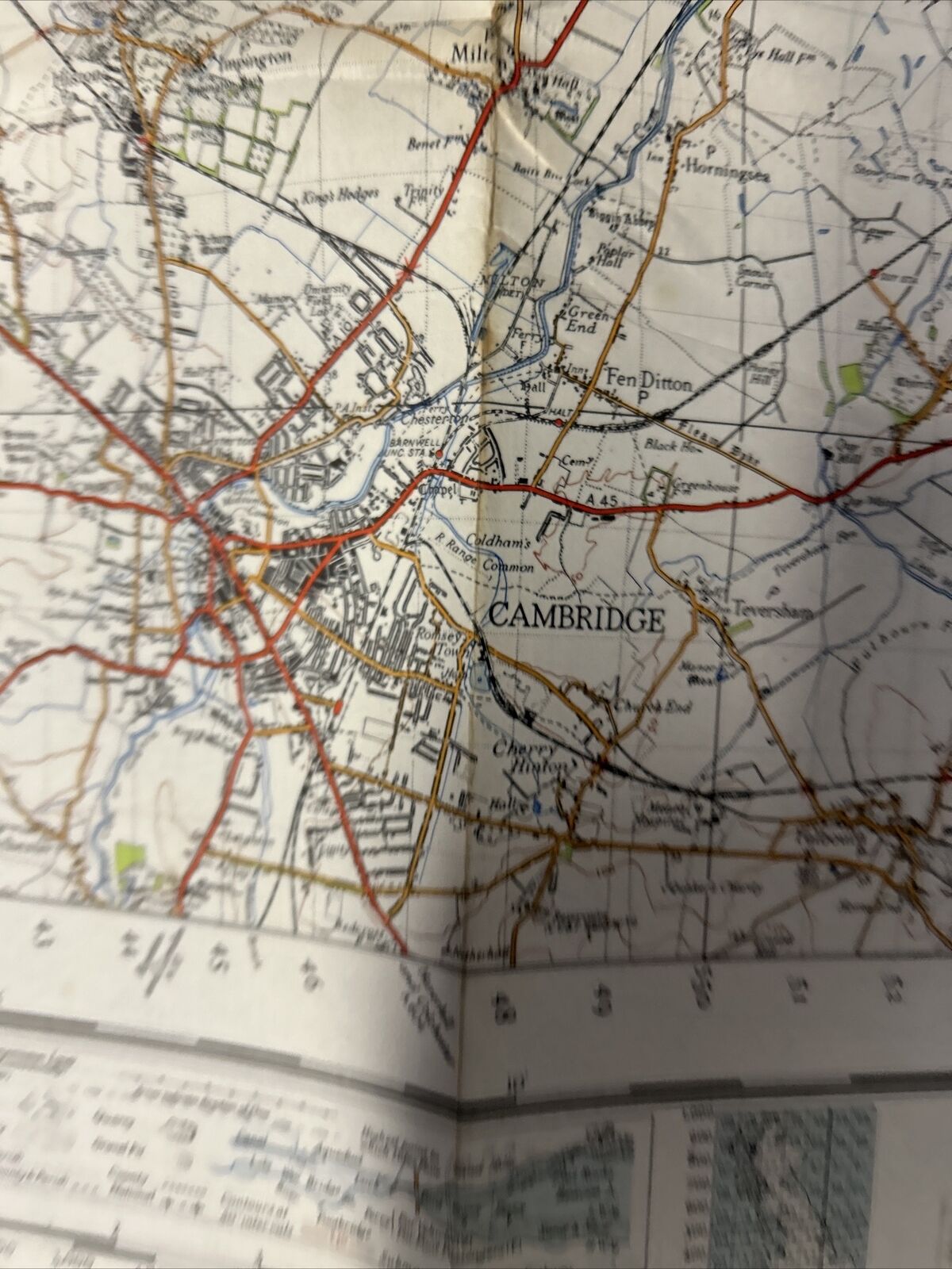 CAMBRIDGE & ELY Cloth Ordnance Survey Sixth Series One inch 1946 Sheet 135