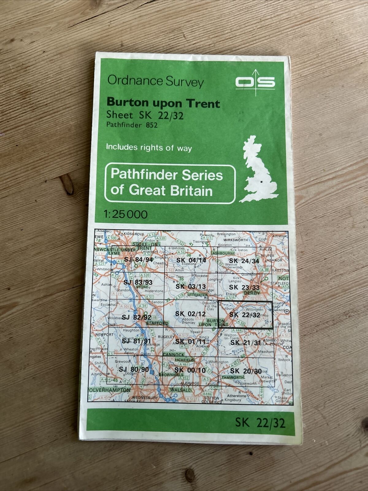 BURTON UPON TRENT Pathfinder SK22/32 Ordnance Survey 1:25,000 1981 Ticknall