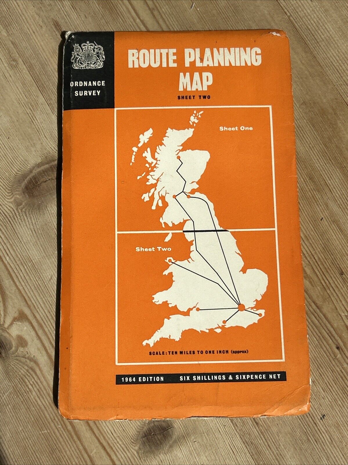 1964 Ordnance Survey Map ROUTE PLANNING MAP SOUTH Ten Miles To Inch Wales Kent