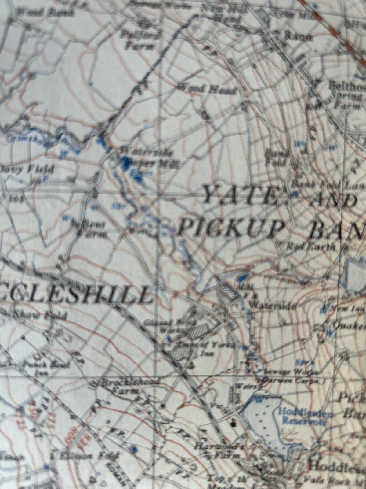 ACCRINGTON HASLINGDEN Ordnance Survey Sheet 34/72 1:25000 1946 Oswaldthwistle