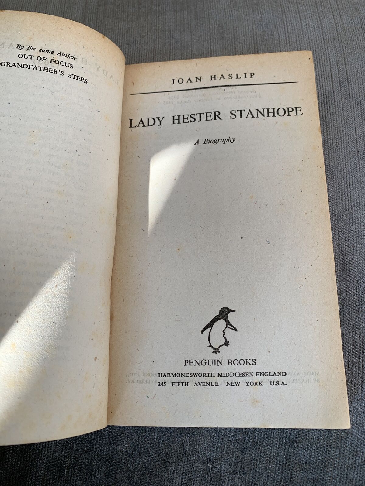 Lady Hester Stanhope - By Joan Haslip Penguin Books 1945 No 505 Biography