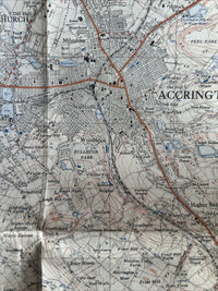 ACCRINGTON HASLINGDEN Ordnance Survey Sheet 34/72 1:25000 1946 Oswaldthwistle