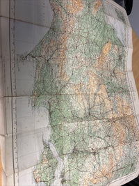 ENGLAND SOUTH Ordnance Survey Cloth Quarter Inch Map 1919 Sheet 11 Southampton