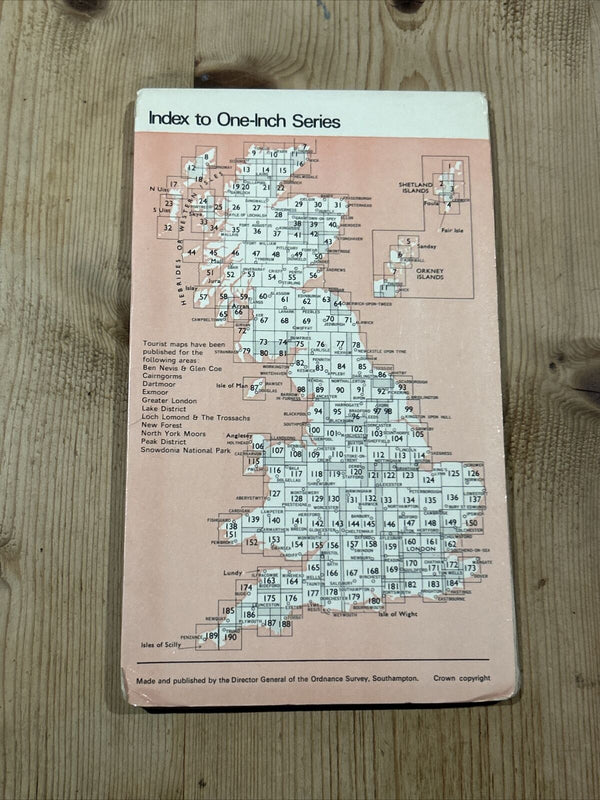 BARNSTAPLE 1972 Edition Ordnance Survey One Inch Map No 163 Great Torrington