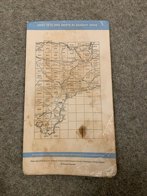 Porlock Somerset Ordnance Survey 2 And A Half Inch Map 1:25000 - 1962 Sheet SS84