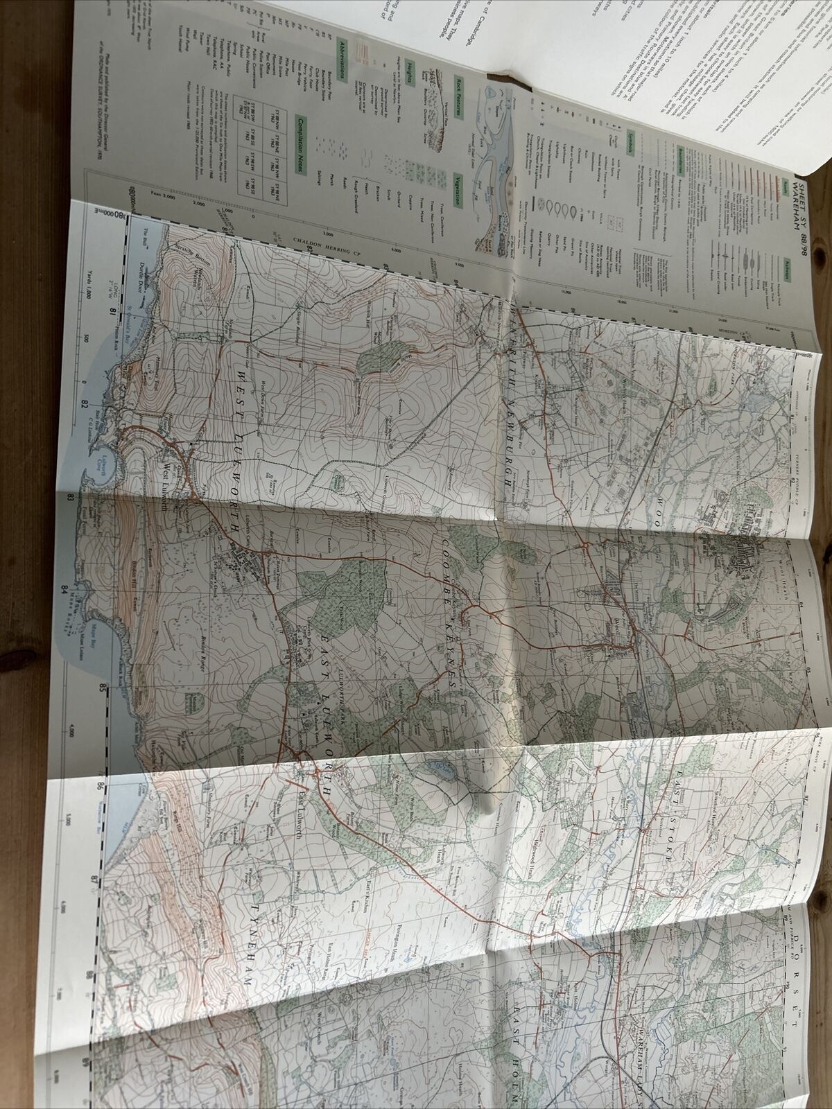 WAREHAM Ordnance Survey Second Series 1:25,000 Map SY88/98 1970 Corfe Castle