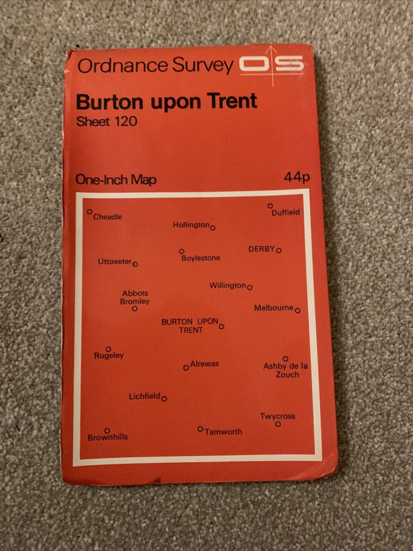 BURTON UPON TRENT Ordnance Survey One Inch Map 120 Good Condition 1962 Derby