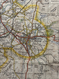 HUDDERSFIELD Ordnance Survey One Inch Sheet 102 Good Condition 1961 Glossop