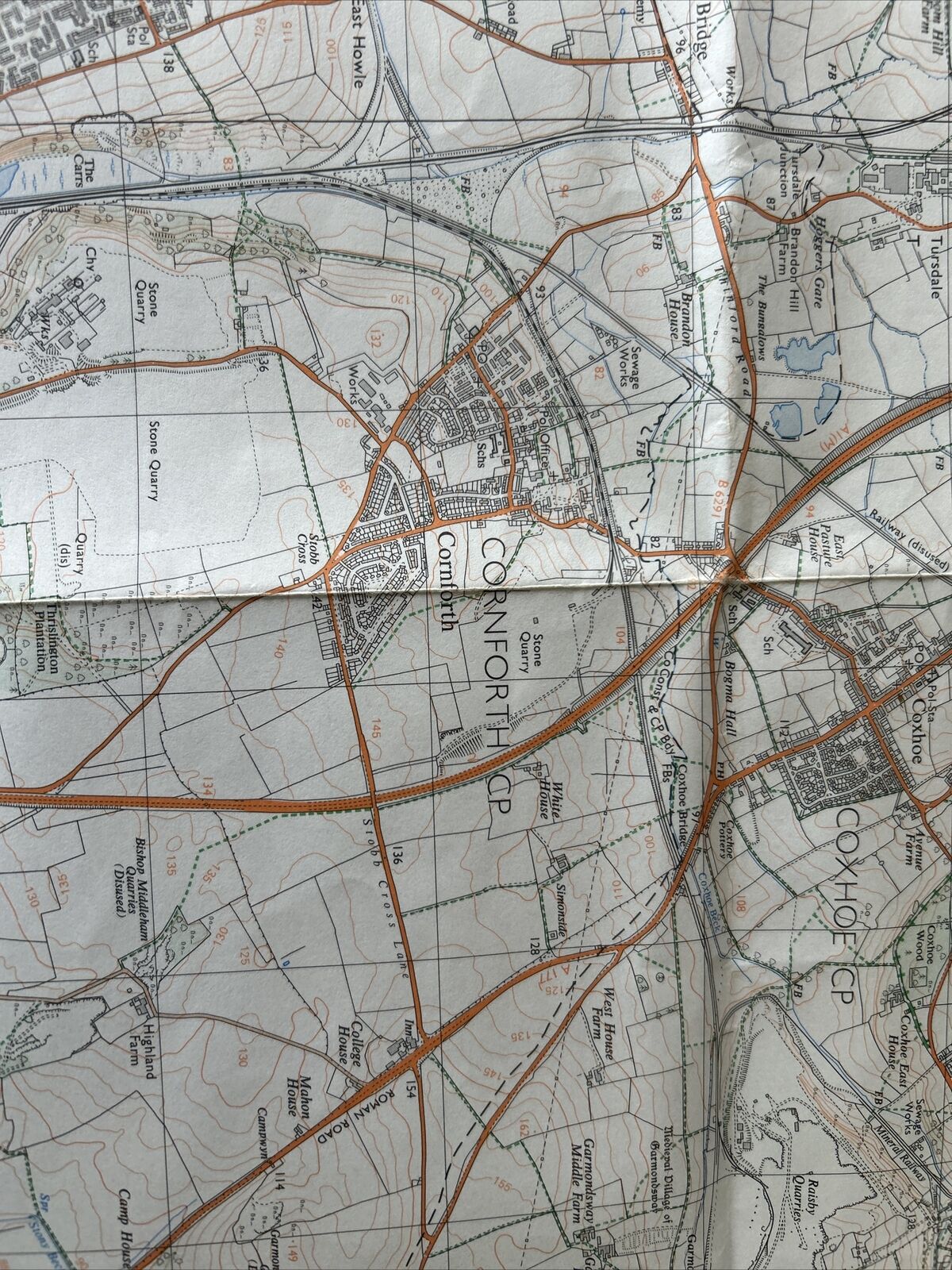 SPENNYMOOR & COXHOE Pathfinder Ordnance Survey NZ23/33 1:25,000 1984 Trimdon