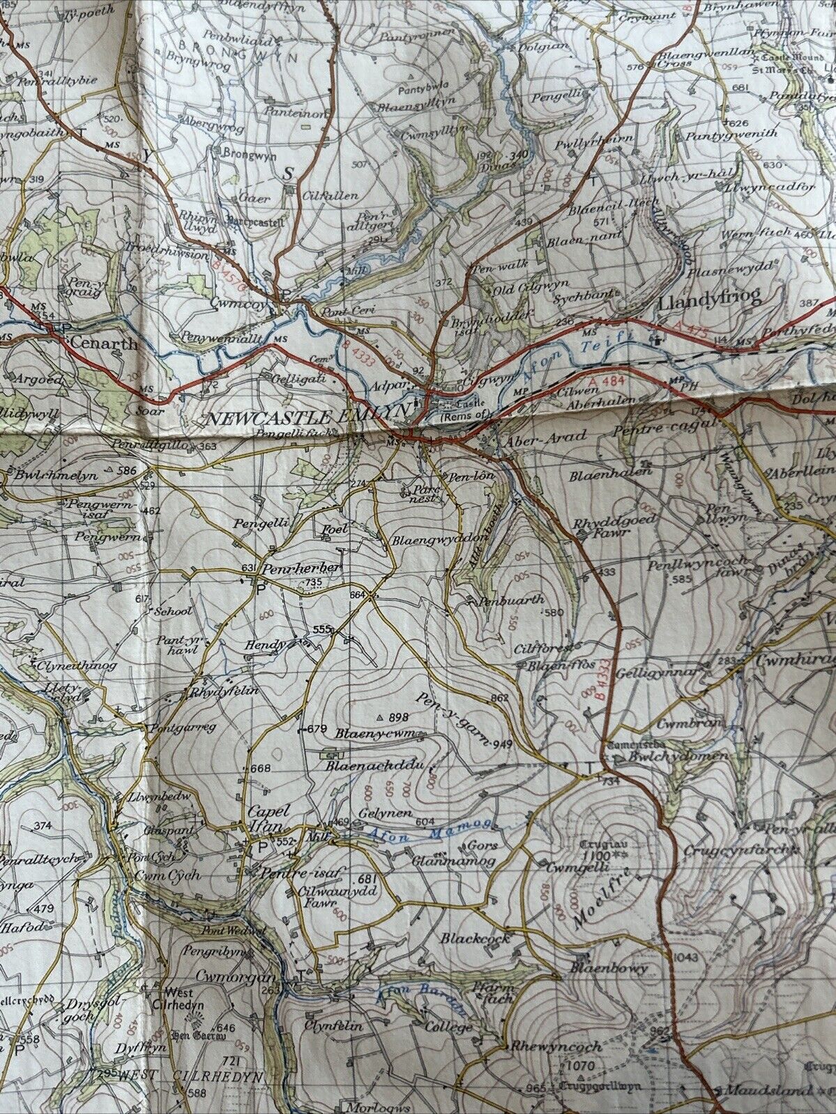 CARDIGAN Ordnance Survey CLOTH Map 1952 Seventh Series Sheet 139 Carmarthen