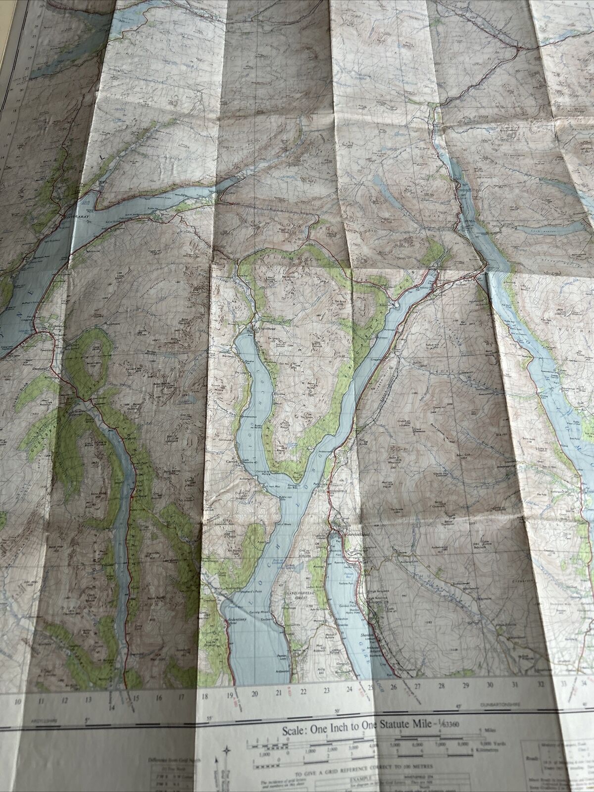 LOCH LOMOND Ordnance Survey Seventh Series CLOTH One inch 1956 Sheet 53