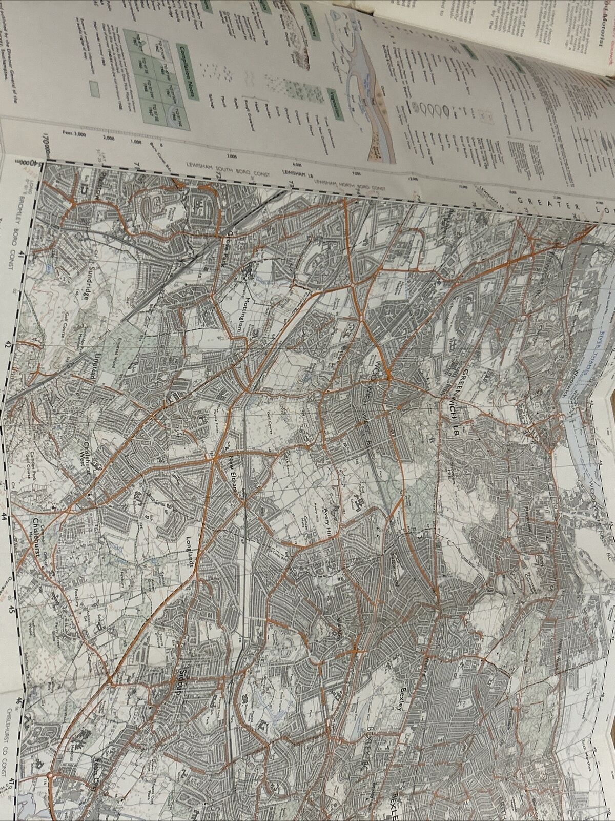 BEXLEY Ordnance Survey Second Series 1:25,000 Map TQ47/57 Greenwich 1971 Marked