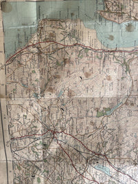 GLASGOW Ordnance Survey One Inch CLOTH Sheet 72 Popular Edition 1925