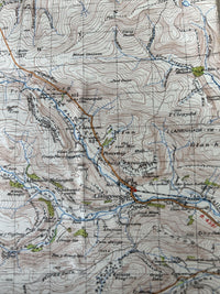 BALA & WELSHPOOL Ordnance Survey Cloth One Inch Map 1947 Sixth Edition Sheet 117