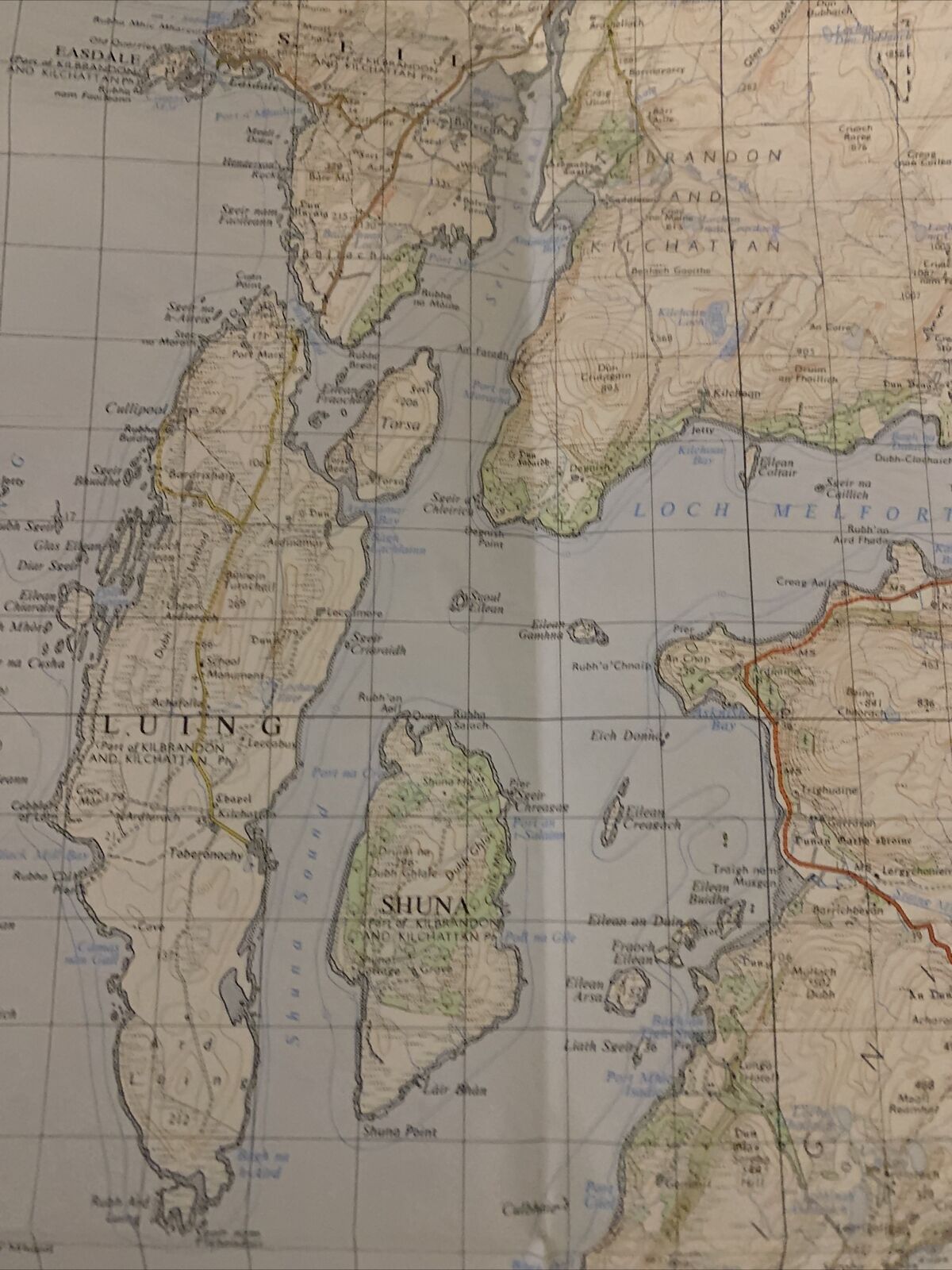 LOCH AWE Scotland- Ordnance Survey One Inch Map 1962 Revision LUING SHUNA