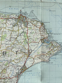 THE SOLENT Ordnance Survey CLOTH Seventh Series Map 1 Inch 1960 Sheet 180 Wight