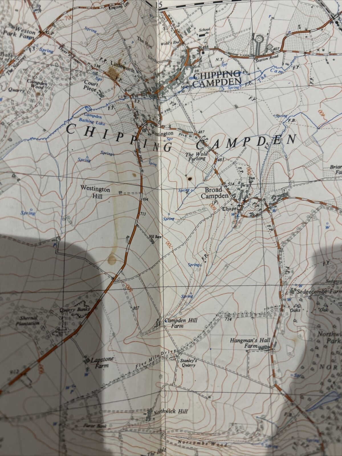 CHIPPING CAMPDEN Ordnance Survey Sheet SP13   2 & Half Inch MAP 1952 Sezincote