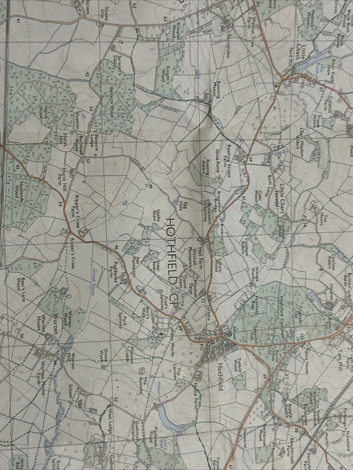 HEADCORN AND CHARING Pathfinder Ordnance Survey 1:25000 1986 TQ 84/94 Hothfield
