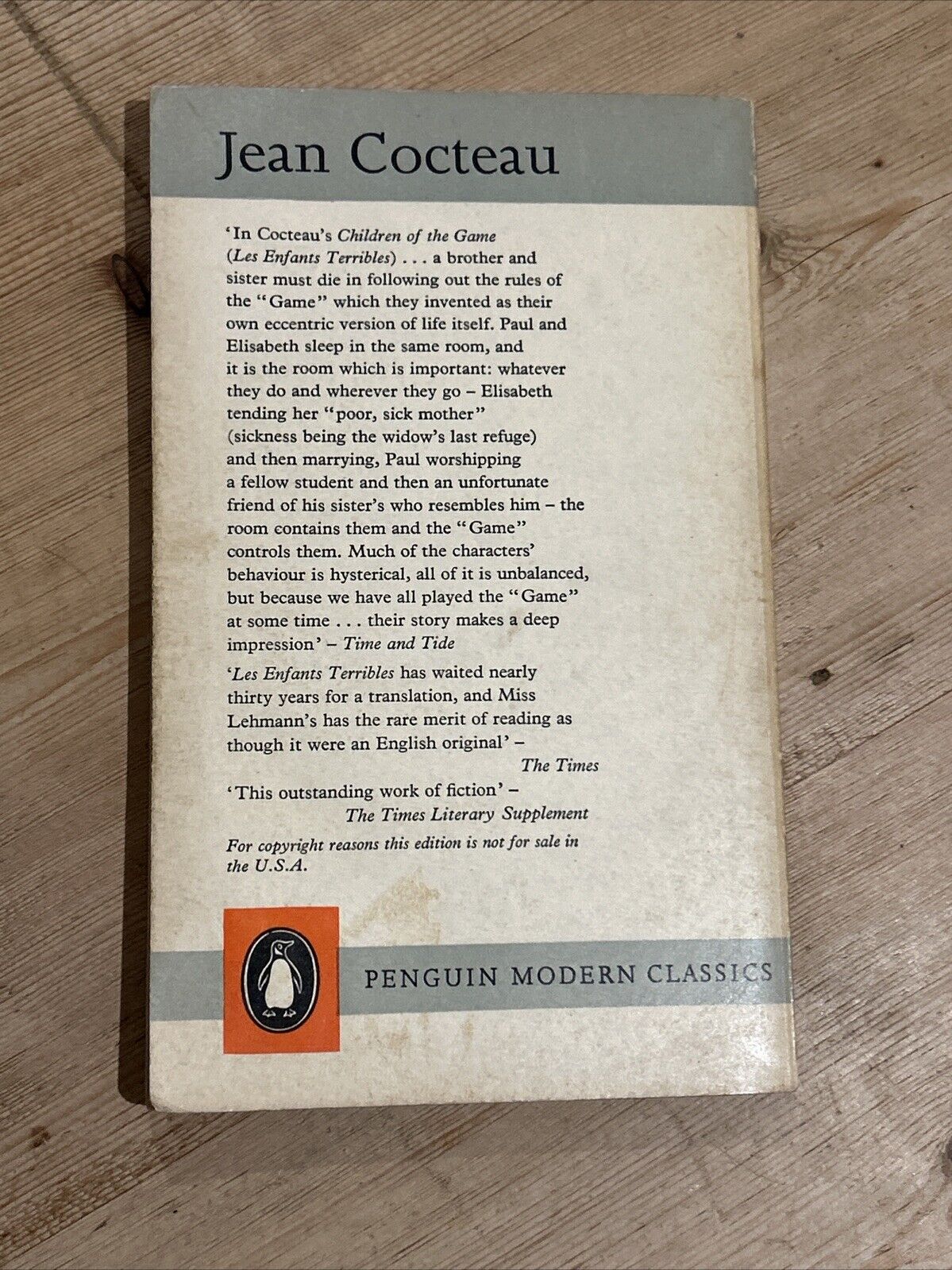 LES ENFANTS TERRIBLES Jean Cocteau - Penguin Modern Classics 1963 No 1665