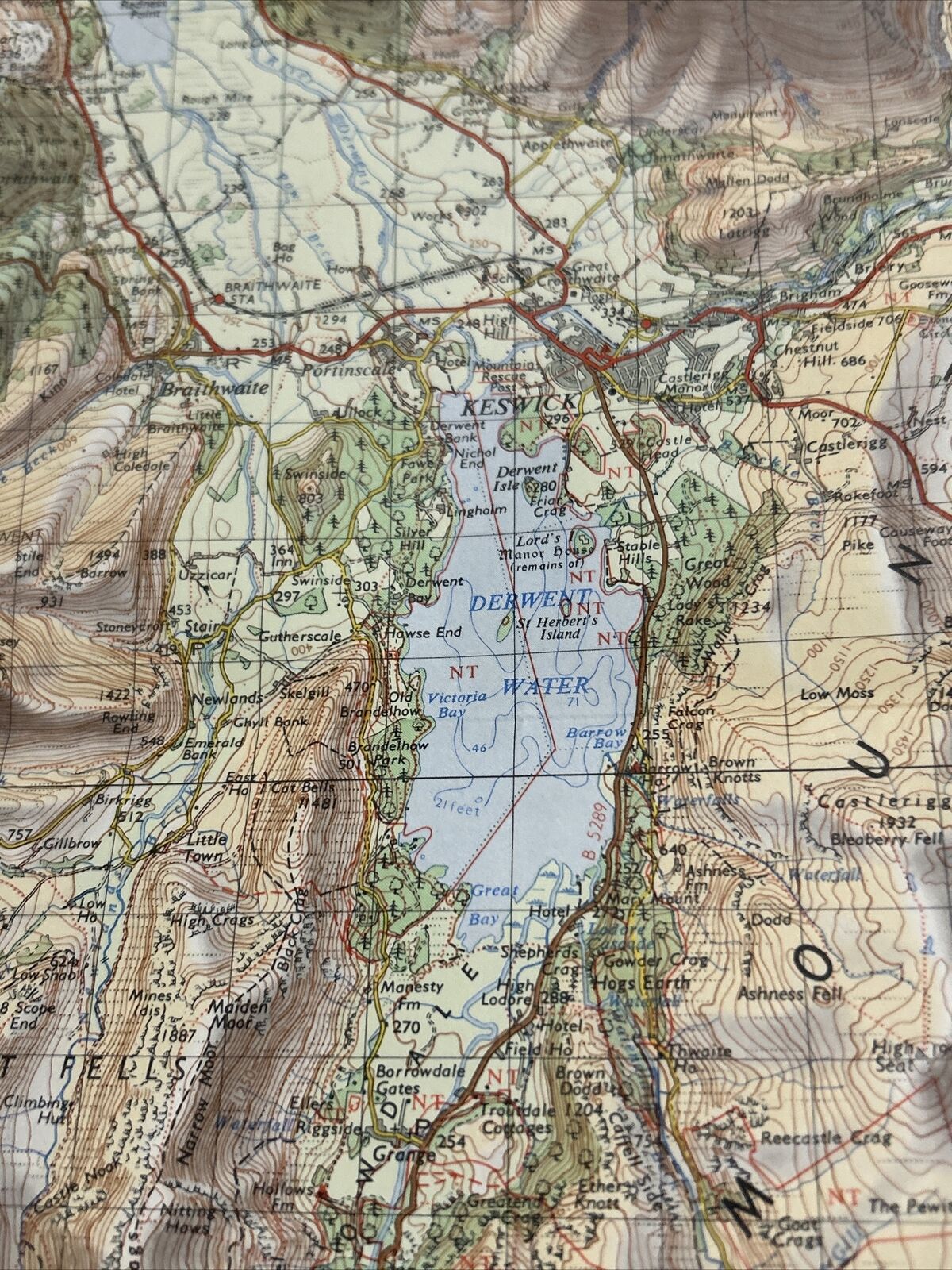 LAKE DISTRICT 1966 Ordnance Survey Tourist Map The Lakes Coniston Windermere